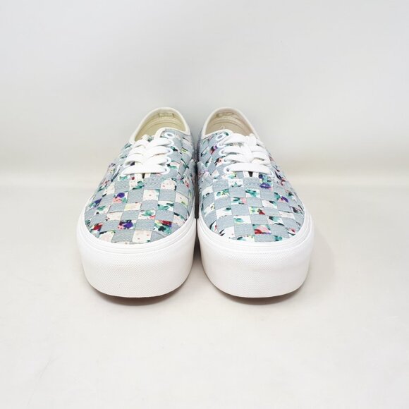 Vans Authentic Stackform Platform Denim Floral Woven White Shoe Sneaker Womens - Picture 7 of 11